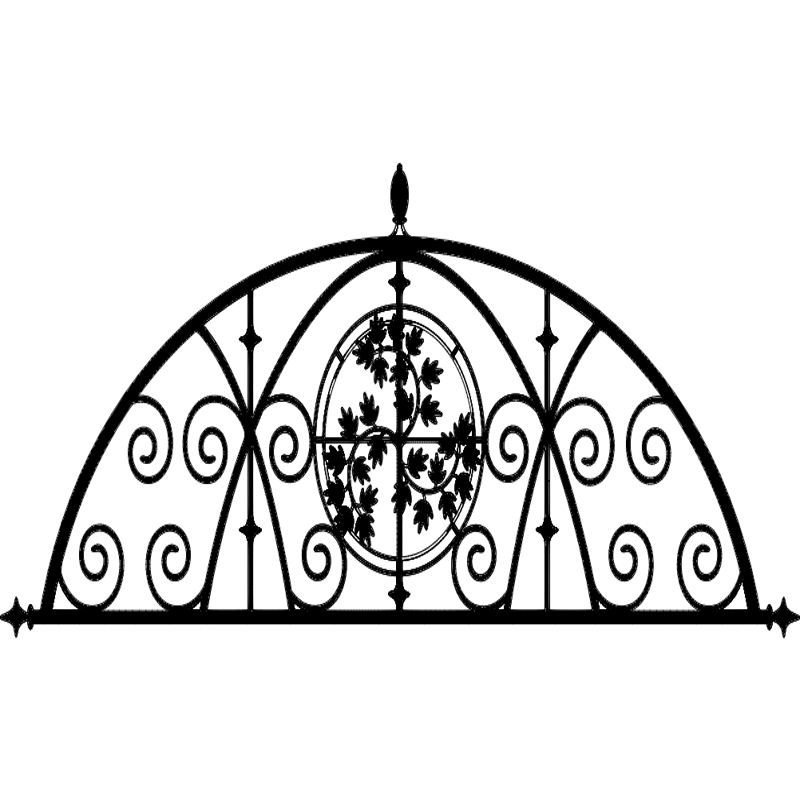 طرح نیمه گلدار آهن کاری شده مناسب برای استفاده در دستگاه های cnc چوب و cnc لیزر - ironwork semi floral design dxf file