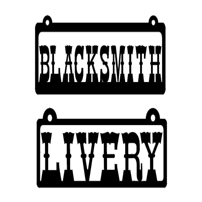 طرح تابلوهای غربی1 مناسب برای استفاده در دستگاه های cnc چوب و cnc لیزر - western signs1 dxf file