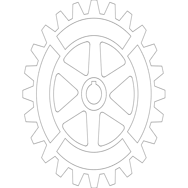 طرح تجهیزات به همراه اضافی مناسب برای استفاده در دستگاه های cnc چوب و cnc لیزر - gear with extras dxf file