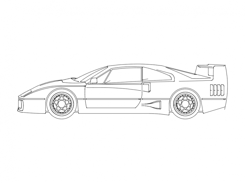 طرح فراری مناسب برای استفاده در دستگاه های cnc چوب و cnc لیزر - farrari dxf file