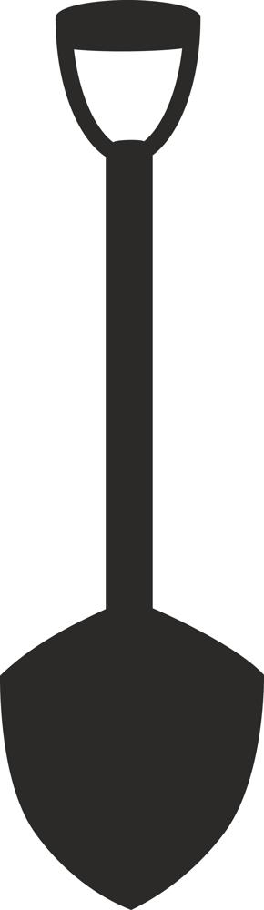 طرح وکتور سیلوئت ابزار حفاری شول مناسب برای استفاده در دستگاه های cnc چوب و cnc لیزر - showel digging tool silhouette vector dxf file