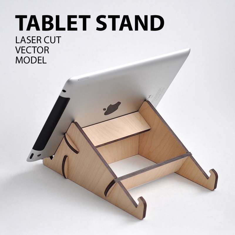 طرح پروژه پایه تبلت مناسب برای استفاده در دستگاه های cnc چوب و cnc لیزر - tablet stand laser cutter project plan dxf file