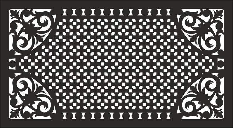 طرح فایل وکتوری طرح وکتور کباب پز تزئینی . مناسب برای استفاده در دستگاه های cnc چوب و cnc لیزر - decorative grill pattern vector eps file