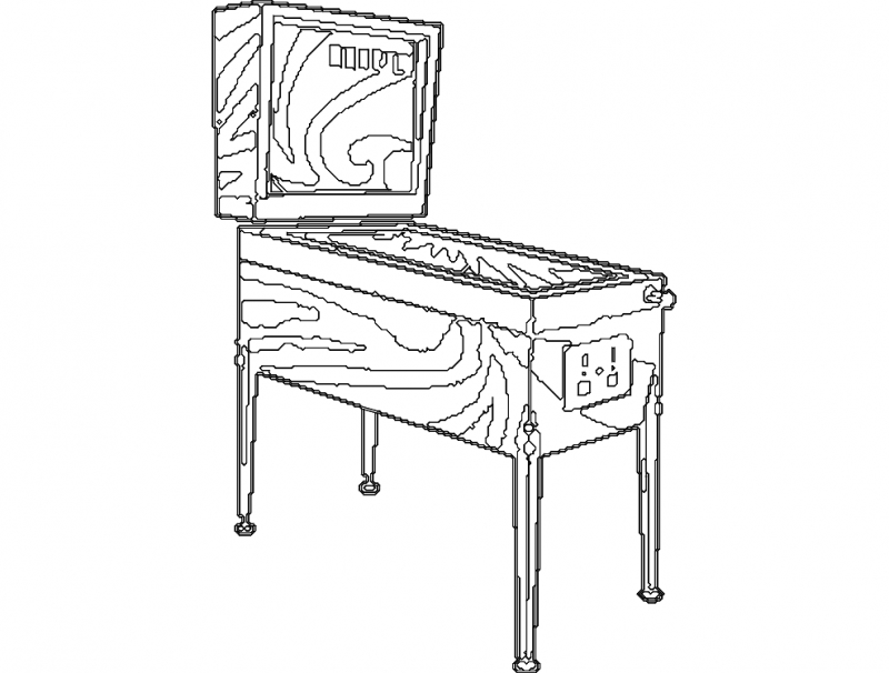 طرح پینبال مناسب برای استفاده در دستگاه های cnc چوب و cnc لیزر - pinball dxf file