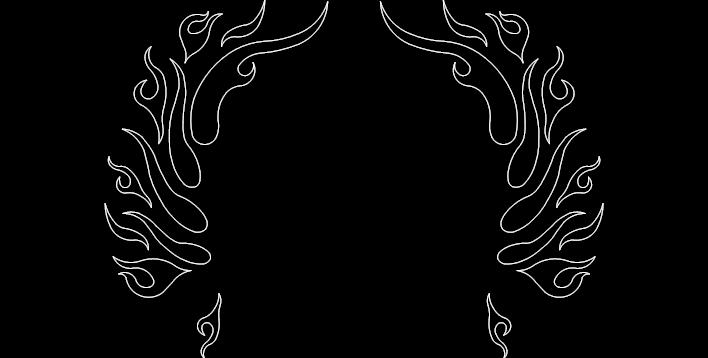 طرح قاب شعله های آتش مناسب برای استفاده در دستگاه های cnc چوب و cnc لیزر - flames frame design dxf file