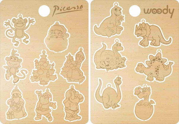 طرح نووگودی ایگروشکی۲ مناسب برای استفاده در دستگاه های cnc چوب و cnc لیزر - novogodnie igrushki2 cdr file