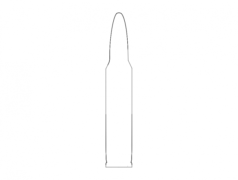 طرح و حجم 223 گلوله مناسب برای استفاده در دستگاه های cnc چوب و cnc لیزر - 223 ammo dxf file