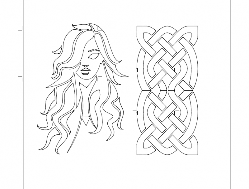 طرح دختر مناسب برای استفاده در دستگاه های cnc چوب و cnc لیزر - girl design dxf file