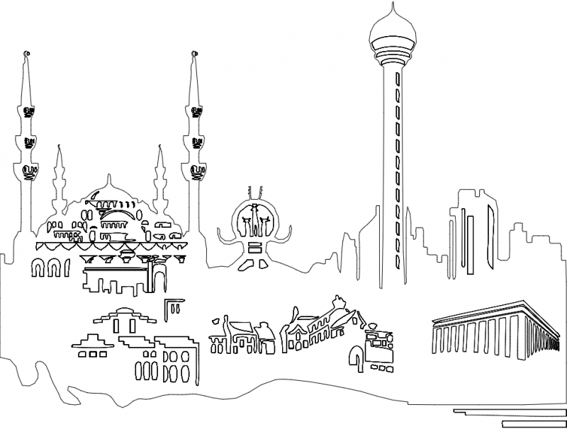طرح آنکارا سیلوئتی ۲ مناسب برای استفاده در دستگاه های cnc چوب و cnc لیزر - ankara silueti 2 dxf file