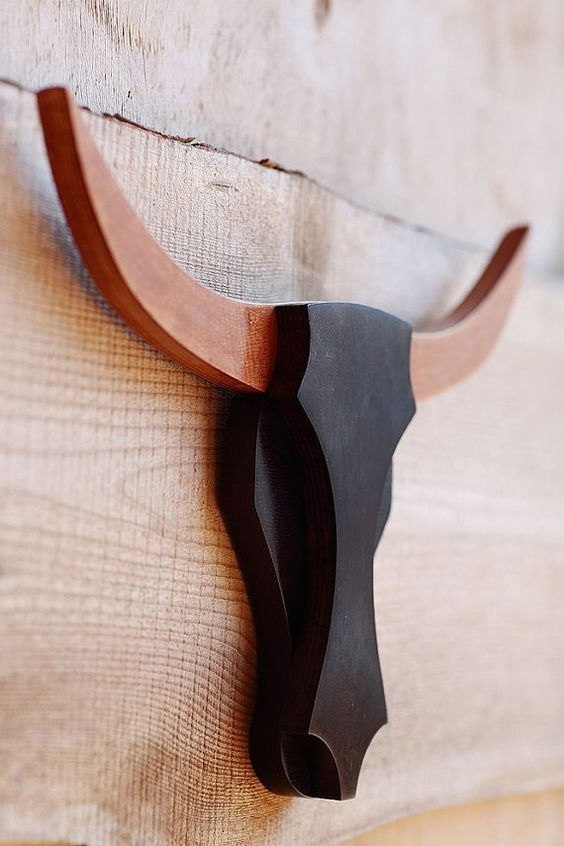 طرح سر گاو نر چوبی مناسب برای استفاده در دستگاه های cnc چوب و cnc لیزر - wooden bulls head cdr file