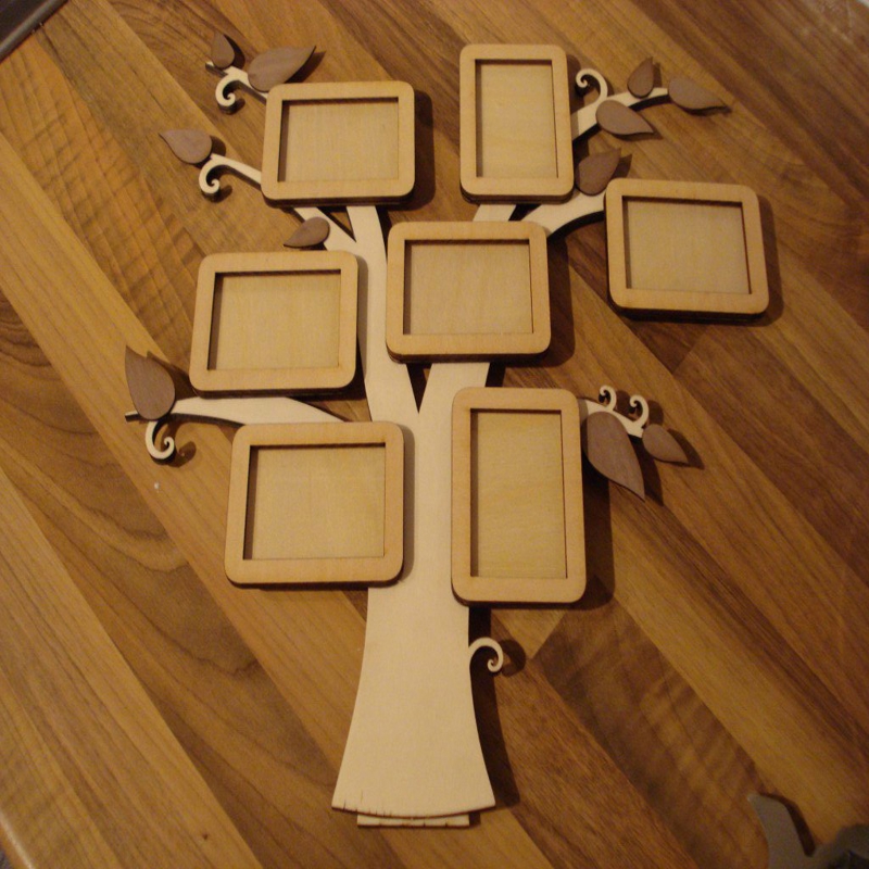 طرح قاب عکس درخت مناسب برای استفاده در دستگاه های cnc چوب و cnc لیزر - photo frame tree cdr file
