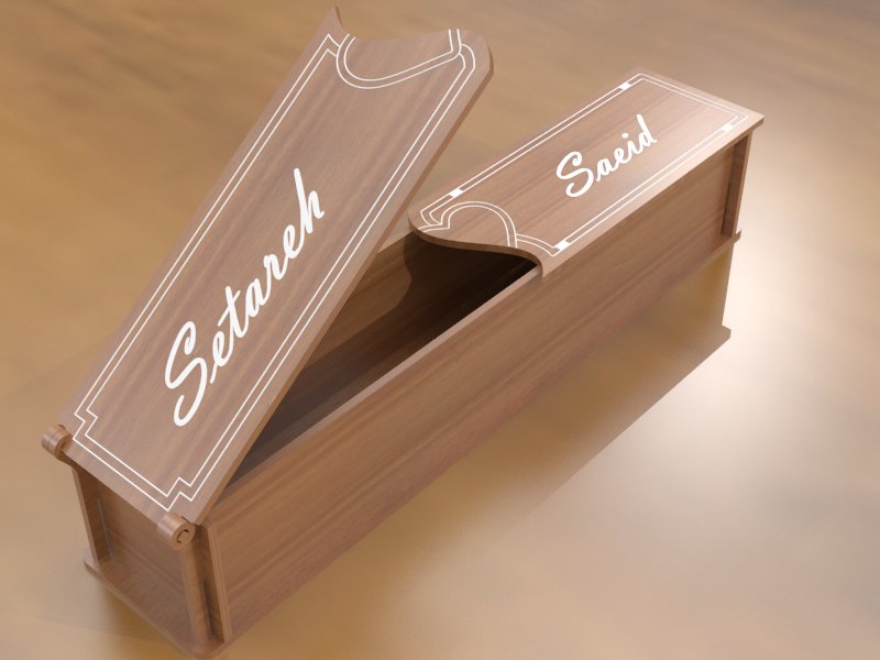 طرح برش جعبه کادو با لیزر، مناسب برای استفاده در دستگاه های cnc چوب و cnc لیزر - laser cut gift box template ai file