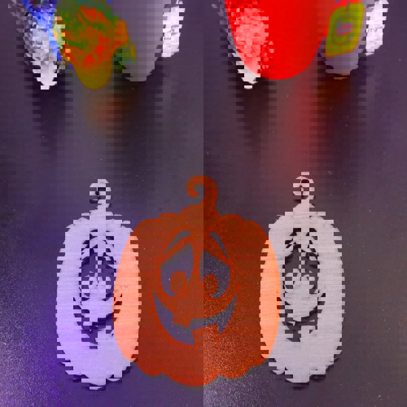 طرح زیرلیوانی کدو تنبل هالووین مناسب برای استفاده در دستگاه های cnc چوب و cnc لیزر - laser cut pumpkin halloween coasters dxf file