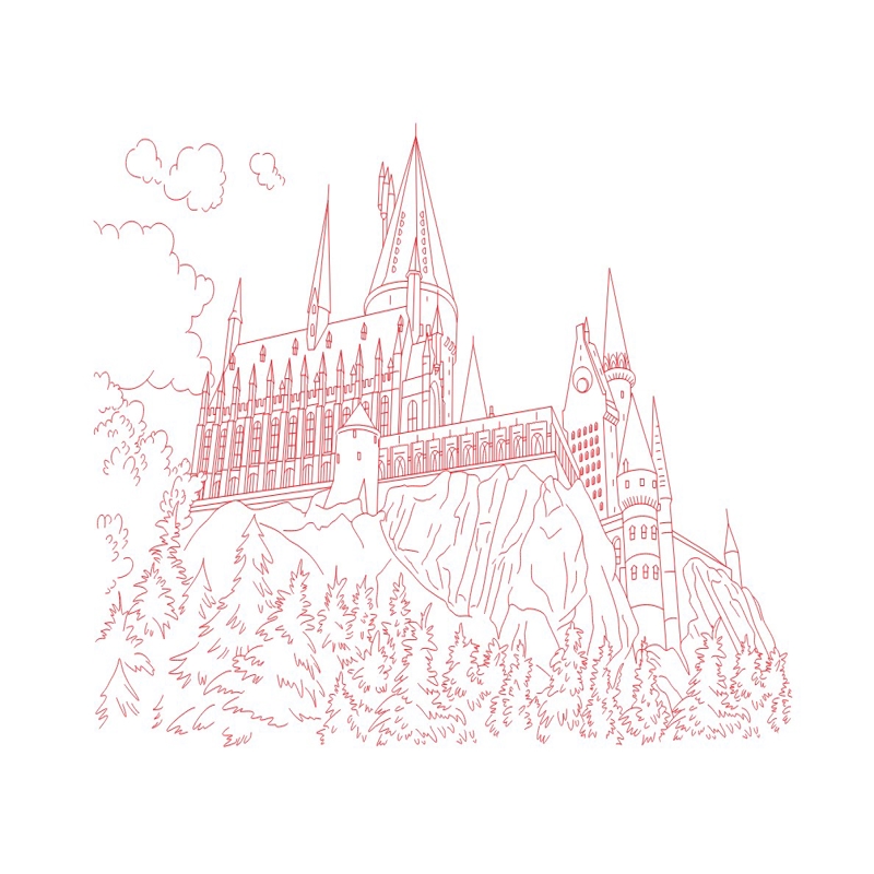 طرح حکاکی لیزری هری پاتر مدرسه جادوگری هاگوارتز مناسب برای استفاده در دستگاه های cnc چوب و cnc لیزر - laser engrave harry potter hogwarts school of witchcraft and wizardry cdr file