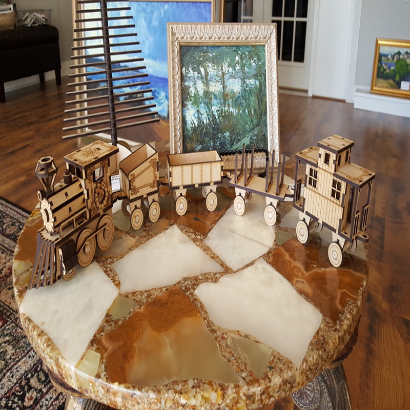 طرح قطار کریسمس با ضخامت ۳ میلی‌متر مناسب برای استفاده در دستگاه های cnc چوب و cnc لیزر - laser cut christmas train 3mm cdr file