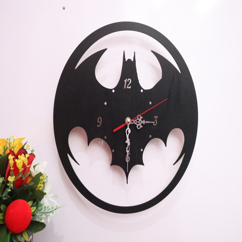طرح ساعت دیواری بتمن مناسب برای استفاده در دستگاه های cnc چوب و cnc لیزر - laser cut batman wall clock cdr file
