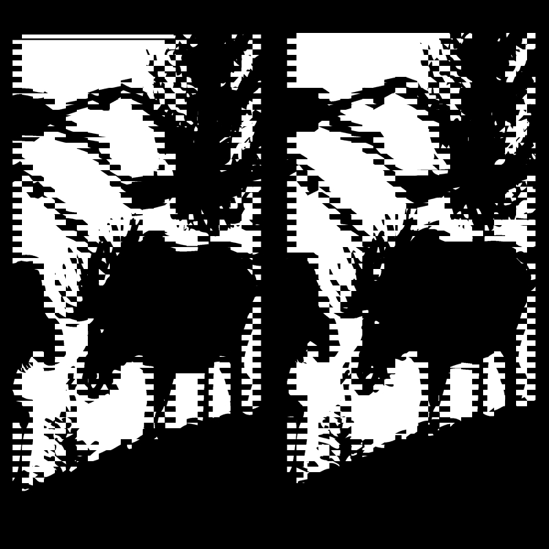 طرح برش پلاسما طرح گاو نر، گوزن، گاو، کوه، ابعاد 24 در 24 مناسب برای استفاده در دستگاه های cnc چوب و cnc لیزر - 24 x 24 bull moose cow mountains plasma cut art dxf file