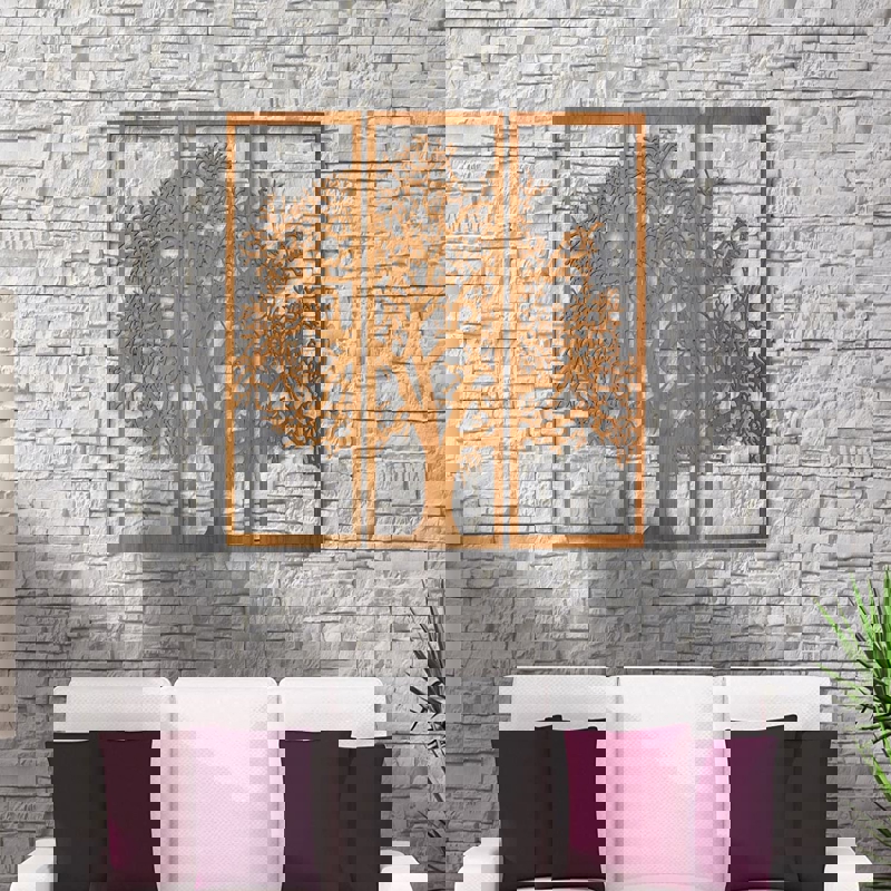 طرح درخت زندگی مخصوص دیوار چوبی سه پنلی مناسب برای استفاده در دستگاه های cnc چوب و cnc لیزر - laser cut tree of life 3 panel wood wall art cdr file