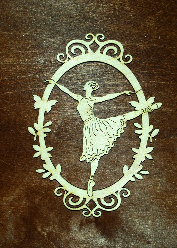 طرح قاب بالرین مناسب برای استفاده در دستگاه های cnc چوب و cnc لیزر - laser cut framed ballerina cdr file