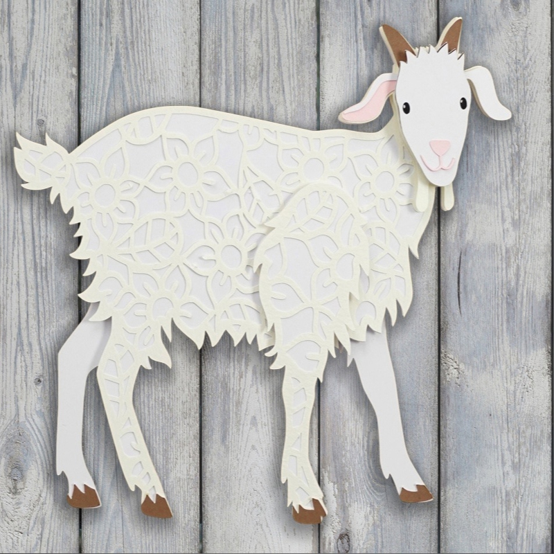 طرح بز کوچولوی خوشحال مناسب برای استفاده در دستگاه های cnc چوب و cnc لیزر - laser cut happy little goat dxf file