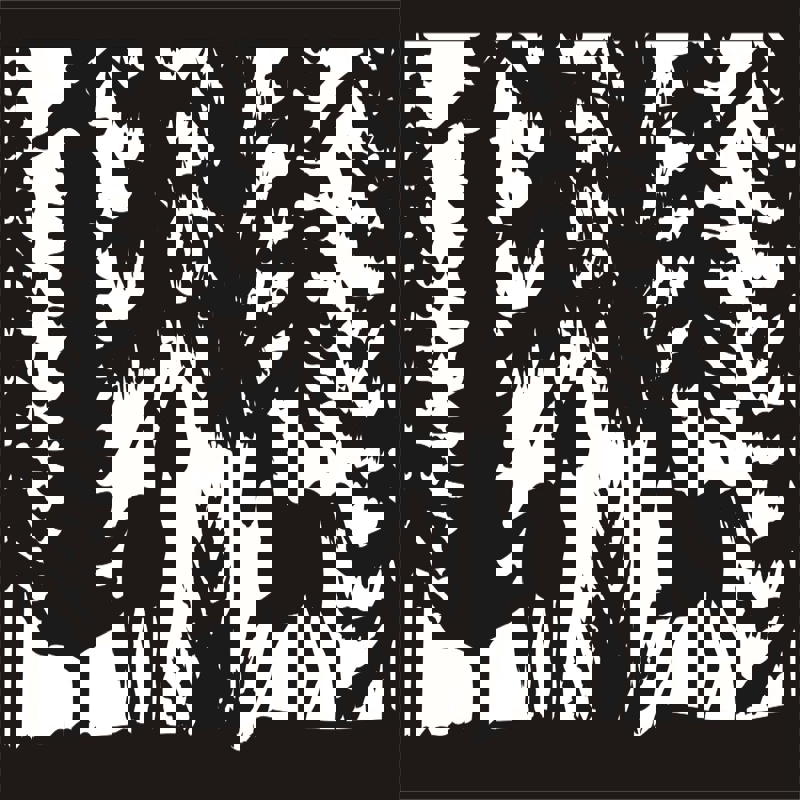 طرح تابلو فلزی طرح حیوانات وحشی مناسب برای استفاده در دستگاه های cnc چوب و cnc لیزر - wildlife metal art panel dxf file