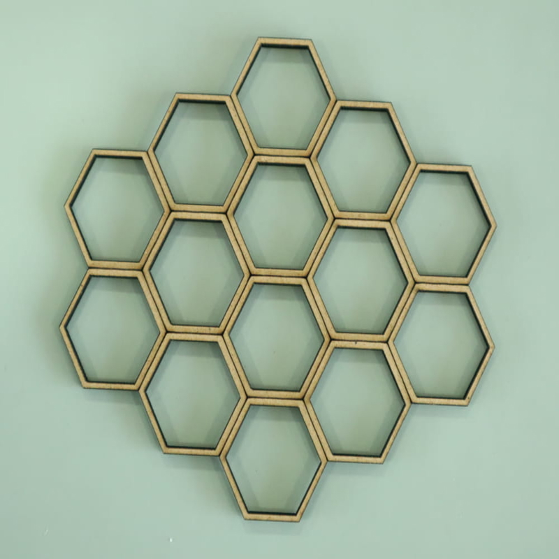 طرح لانه زنبوری دکور دیواری چوبی مناسب برای استفاده در دستگاه های cnc چوب و cnc لیزر - laser cut honeycomb pattern wooden wall decor cdr file
