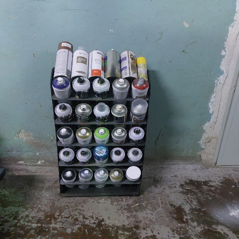 طرح قفسه رنگ اسپری مناسب برای استفاده در دستگاه های cnc چوب و cnc لیزر - laser cut spray paint rack cdr file