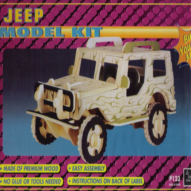 طرح مدل کیت جیپ مناسب برای استفاده در دستگاه های cnc چوب و cnc لیزر - laser cut jeep model kit cdr file