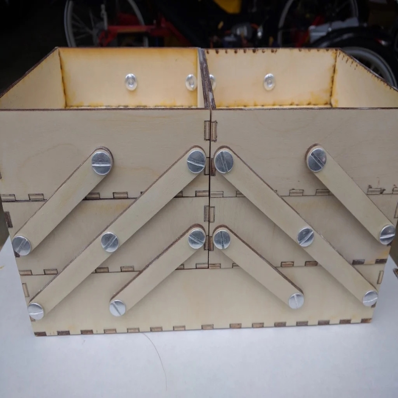 طرح جعبه ذخیره سازی در حال گسترش مناسب برای استفاده در دستگاه های cnc چوب و cnc لیزر - laser cut expanding storage box svg file