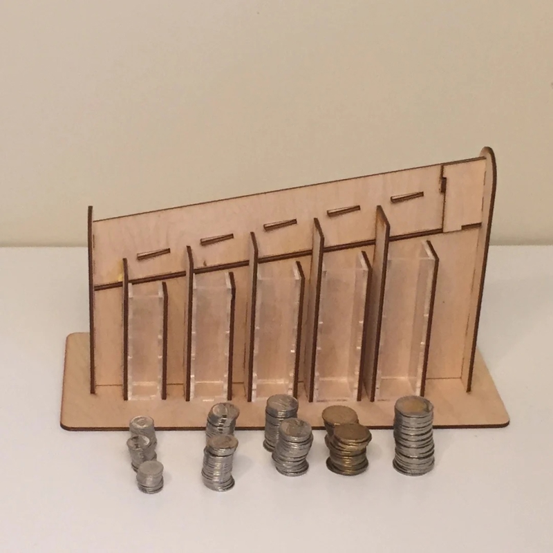 طرح سکه کانادایی مناسب برای استفاده در دستگاه های cnc چوب و cnc لیزر - laser cut canadian coin sorter dxf file