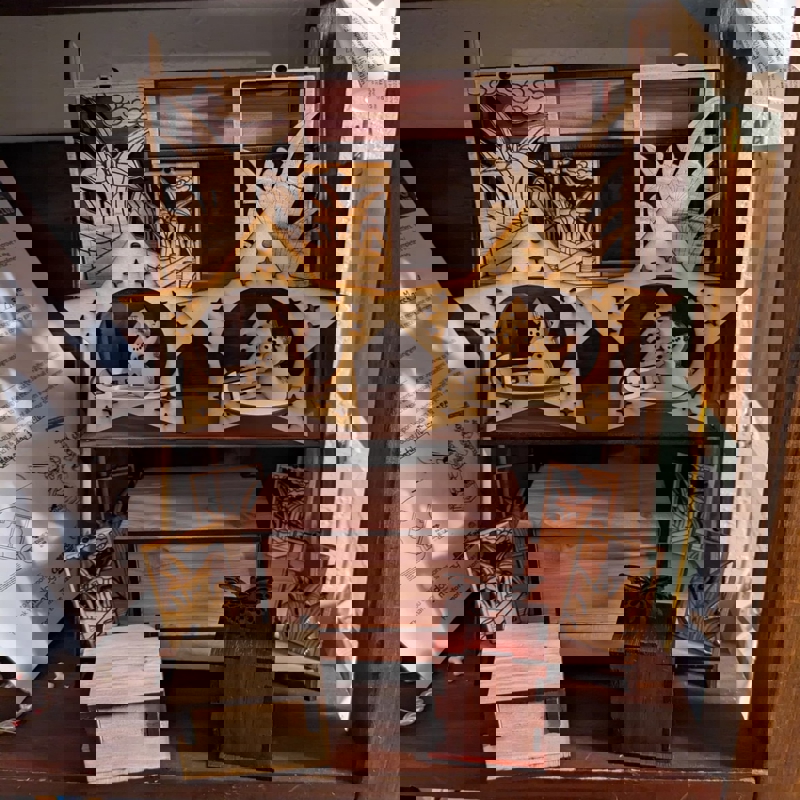 طرح قفسه نردبانی مناسب برای استفاده در دستگاه های cnc چوب و cnc لیزر - laser cut ladder shelf svg file