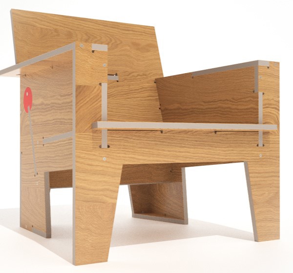 طرح صندلی راحتی مناسب برای استفاده در دستگاه های cnc چوب و cnc لیزر - lounge chair dxf file