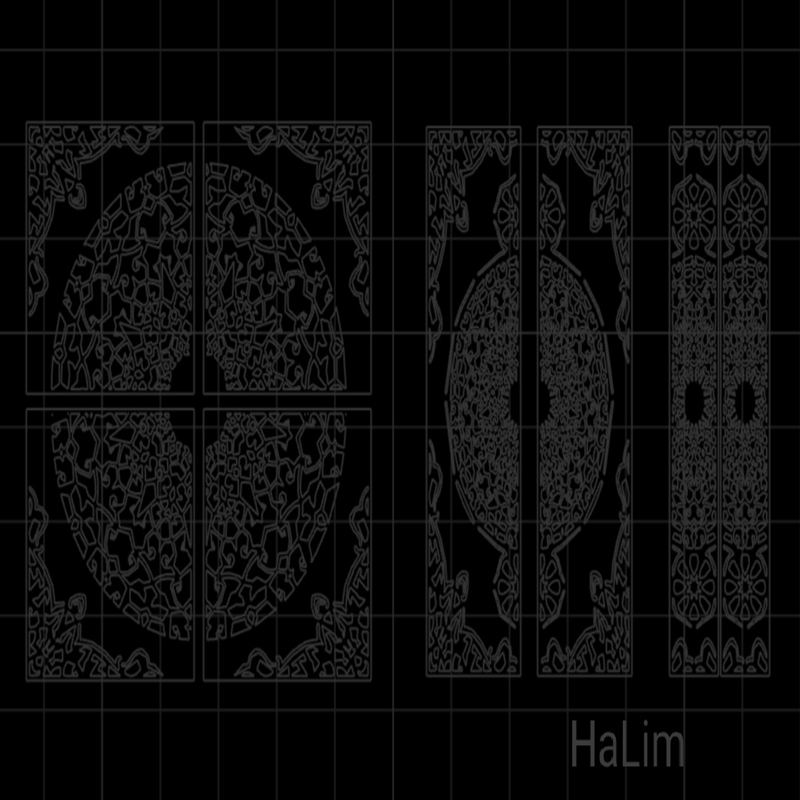 طرح درب اسلامی مناسب برای استفاده در دستگاه های cnc چوب و cnc لیزر - islamic pattern door dxf file