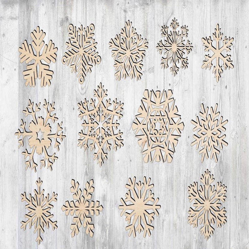 طرح دانه برف با وکتور مناسب برای استفاده در دستگاه های cnc چوب و cnc لیزر - laser cut snowflake cut out vector art cdr file