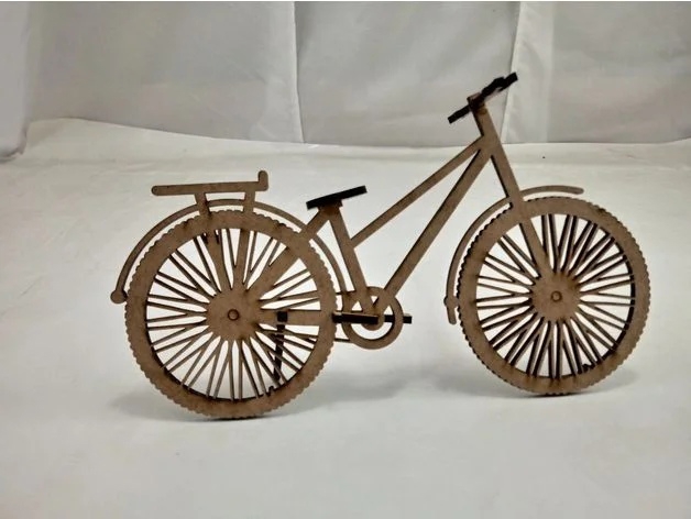 طرح دوچرخه مناسب برای استفاده در دستگاه های cnc چوب و cnc لیزر - laser cut bicycle cdr file