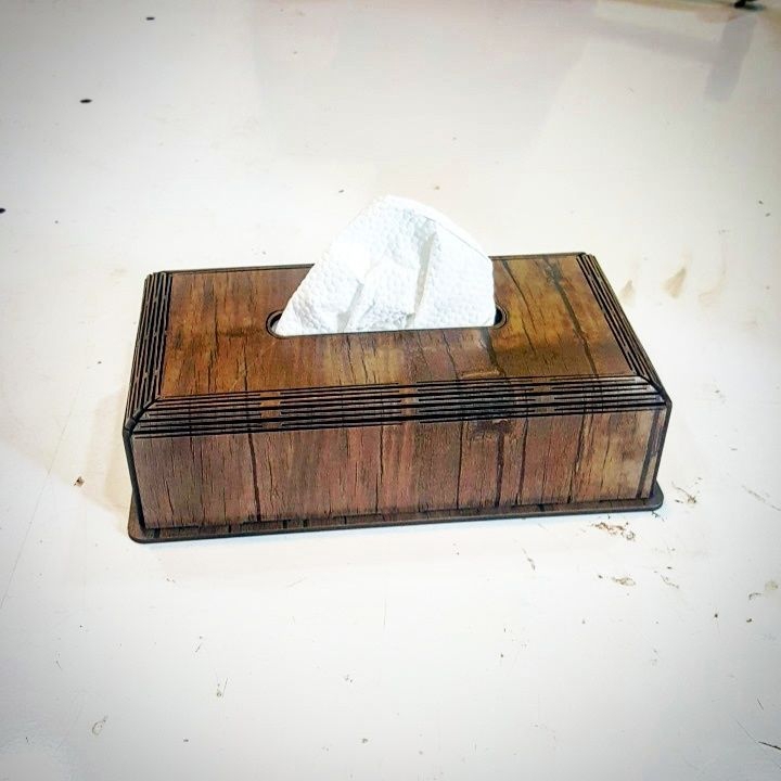 طرح جعبه دستمال کاغذی چوبی مناسب برای استفاده در دستگاه های cnc چوب و cnc لیزر - laser cut wood tissue box cover holder cdr file