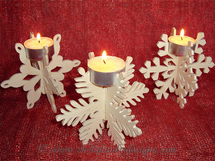 طرح جا شمعی دانه برف مناسب برای استفاده در دستگاه های cnc چوب و cnc لیزر - laser cut snowflake candle holder cdr file