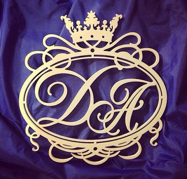 طرح مونوگرام تاج عروس مناسب برای استفاده در دستگاه های cnc چوب و cnc لیزر - laser cut monogram for wedding crown decoration cdr file