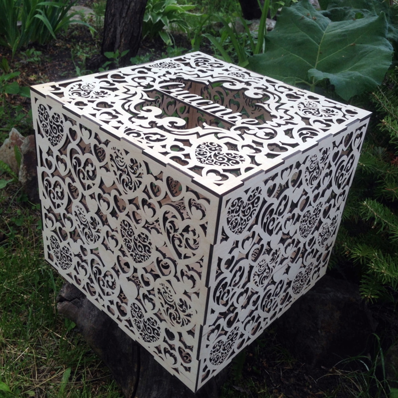 طرح جعبه یادگاری عروسی مناسب برای استفاده در دستگاه های cnc چوب و cnc لیزر - laser cut wedding keepsake box cdr file