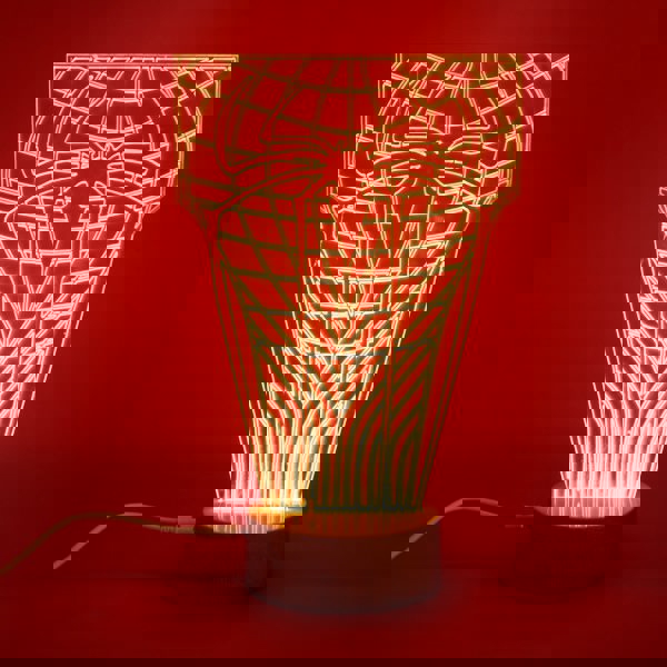 طرح لباس مرد عنکبوتی سه بعدی لامپ توهم مناسب برای استفاده در دستگاه های cnc چوب و cnc لیزر - laser cut spider man suit 3d illusion lamp cdr file