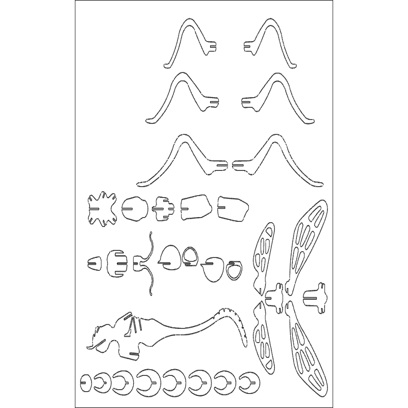 طرح گل و گیاه مدل زنبور r14 2 مناسب برای استفاده در دستگاه های cnc چوب و cnc لیزر - mud dauber wasp r14 2 dxf file