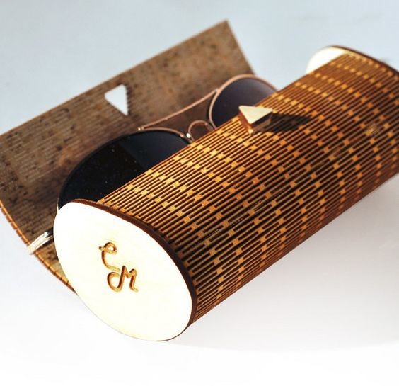 طرح قاب عینک آفتابی چوبی مناسب برای استفاده در دستگاه های cnc چوب و cnc لیزر - laser cut wood sunglasses case cdr file