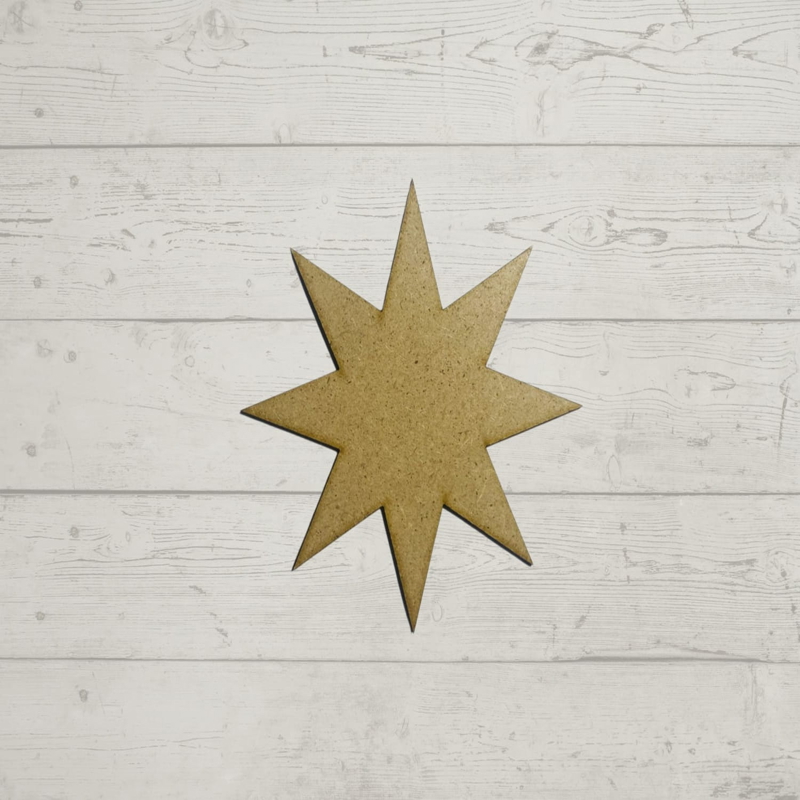 طرح ستاره هشت پر چوب ناتمام مناسب برای استفاده در دستگاه های cnc چوب و cnc لیزر - laser cut unfinished wood eight point star cutout craft cdr file