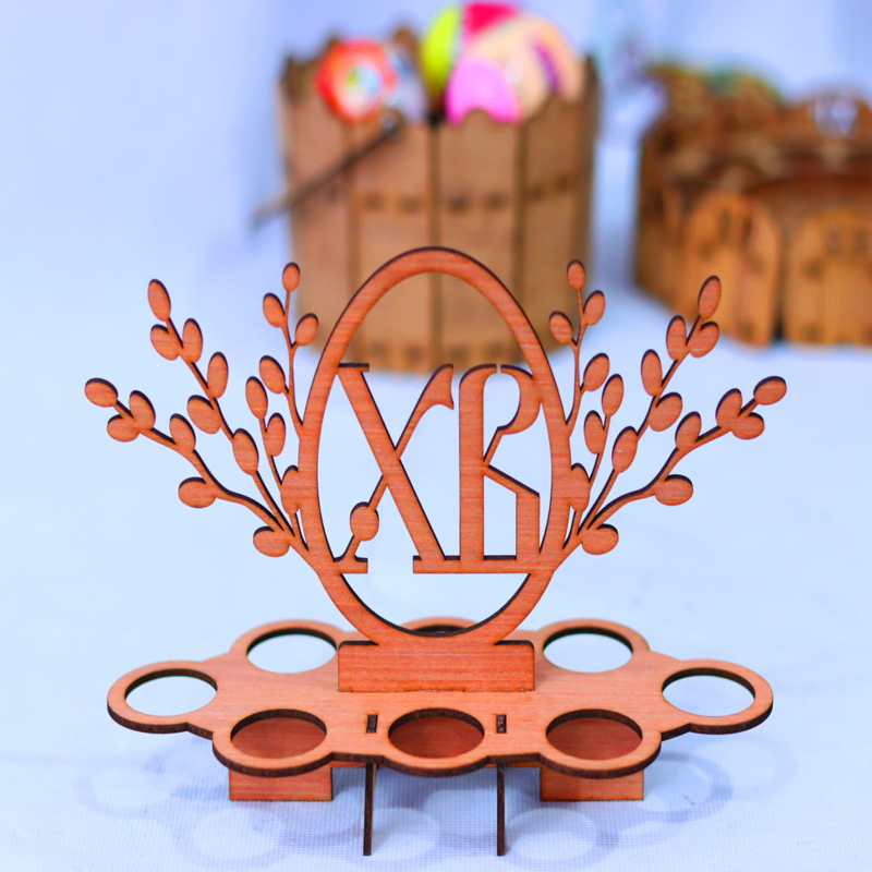 طرح جا تخم مرغی کراشانکا مخصوص عید پاک مناسب برای استفاده در دستگاه های cnc چوب و cnc لیزر - laser cut easter krashanka egg holder cdr file