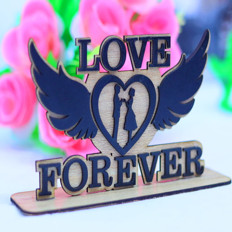 طرح عشق ابدی برای روز ولنتاین مناسب برای استفاده در دستگاه های cnc چوب و cnc لیزر - laser cut love forever valentines day decor cdr file