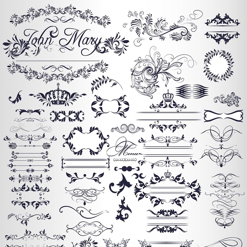 طرح مجموعه ای از تزئینات تزئینی مناسب برای استفاده در دستگاه های cnc چوب و cnc لیزر - set of decorative ornaments ai file