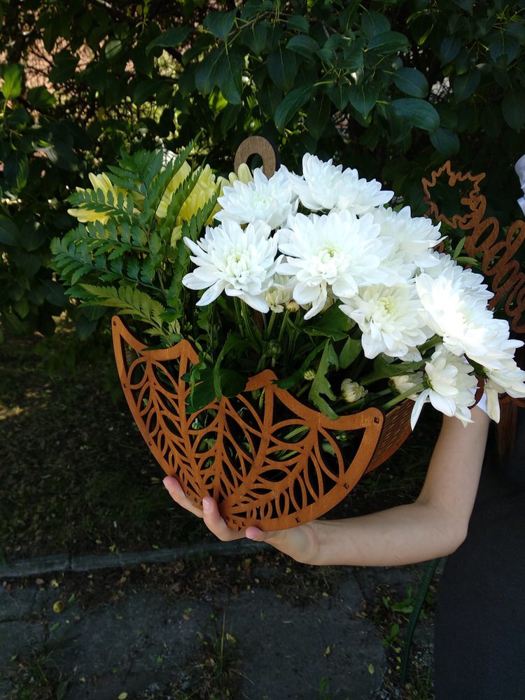 طرح سبد گل چوبی تزئینی مناسب برای استفاده در دستگاه های cnc چوب و cnc لیزر - laser cut wooden decorative flower basket cdr file