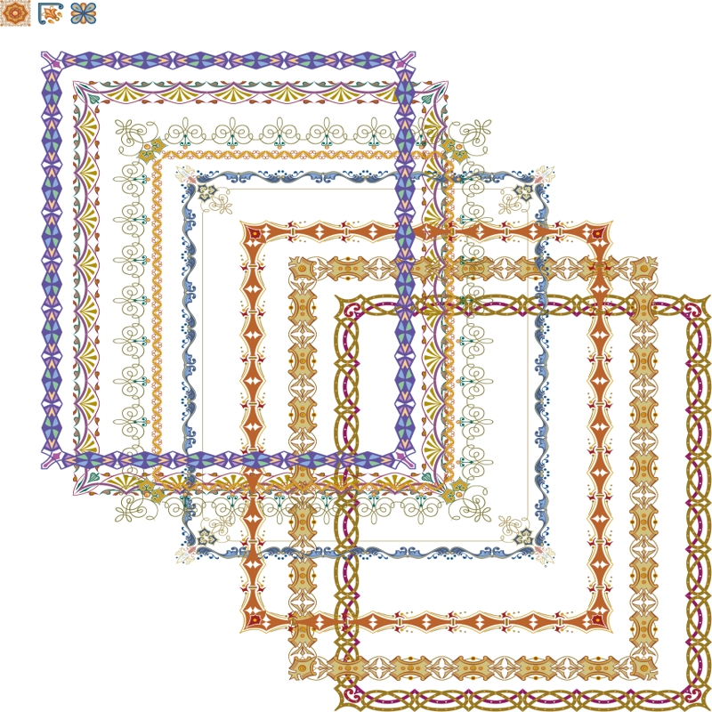 طرح قاب عکس فانتزی با طرح حاشیه و قاب تزئینی برای صفحات تزئینی مناسب برای استفاده در دستگاه های cnc چوب و cnc لیزر - fancy frame border ornate page decoration cdr file