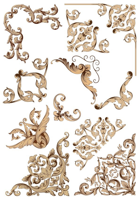 طرح به سبک باروکو مناسب برای استفاده در دستگاه های cnc چوب و cnc لیزر - barocco style cdr file