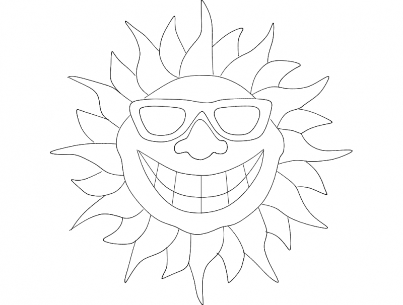 طرح لبخند خورشید مناسب برای استفاده در دستگاه های cnc چوب و cnc لیزر - smile sun dxf file